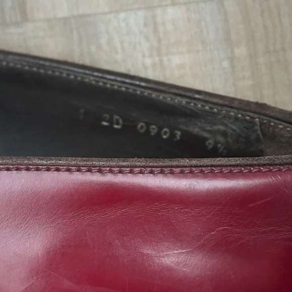 Prada Men's Burgundy Leather Oxfords 9.5 - Picture 7 of 8